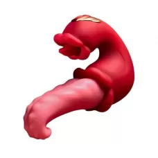 Красный вибратор-язык с вакуумной стимуляцией клитора красный Красный вибратор-язык с вакуумной стимуляцией клитора красный