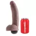 Коричневый фаллоимитатор с эффектом семяизвержения Squirting Cock with Balls - 22,9 см коричневый 