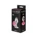 Малая серебристая анальная пробка Diamond Pink Sparkle Small с розовым кристаллом - 7 см розовый 