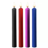 Набор из 4 разноцветных восковых свечей Teasing Wax Candles Large разноцветный 