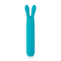Голубой вибратор с ушками Rabbit Bullet Vibrator - 8,9 см голубой 