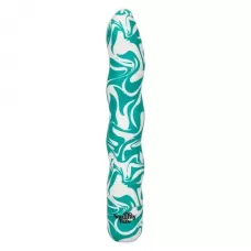 Волнообразный вибратор Squiggle Dick - 15,25 см зеленый с белым 