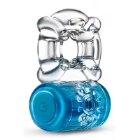 Синее эрекционное виброкольцо One Night Stand Vibrating C-Ring синий 