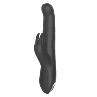 Черный перезаряжаемый вибратор Pleaser Rabbit - 23 см черный 