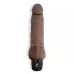 Коричневый вибратор с клиторальным выступом 7  Realistic Vibrator - 21,5 см коричневый 