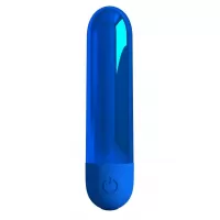 Синяя перезаряжаемая вибропуля Kiwi синий 