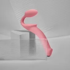 Розовый безремневой страпон Strap-on-me Semi-Realistic Bendable Strap-On size S розовый 