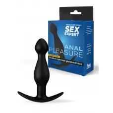 Черная силиконовая анальная втулка - 11,5 см черный 