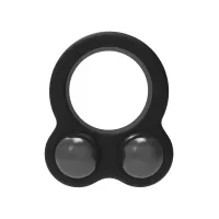 Черное эрекционное кольцо с утяжелителями Cockring Dual Weight черный 