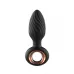 Черная анальная пробка с вибрацией, вращением и пультом ДУ черный 