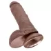 Коричневый фаллоимитатор 8  Cock with Balls - 21,3 см коричневый 