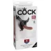 Кофейный страпон Strap-on Harness Cock - 15,2 см кофейный 