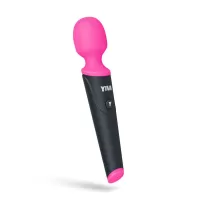 Розово-черный вибромассажер Yiva Power Massager розовый с черным 