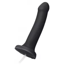 Черный фаллос с имитацией эякуляции Silicon Cum Dildo L - 19,6 см черный 