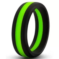 Черно-зеленое эрекционное кольцо Silicone Go Pro Cock Ring черный с зеленым 