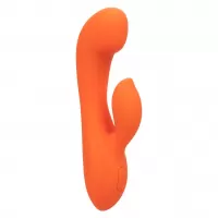 Оранжевый вибромассажер Stella Liquid Silicone Dual “G” - 17,75 см оранжевый 