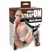 Женский страпон с вагинальной пробкой Double Strap On - 15 см черный 