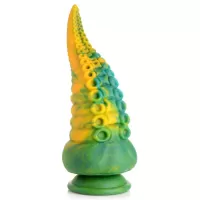 Фантазийный фаллоимитатор в форме щупальца Monstropus Tentacled Monster Silicone Dildo - 21,6 см зеленый с желтым 