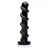 Черный стимулятор с винтовой конструкцией Mighty Screw - 24,1 см черный 
