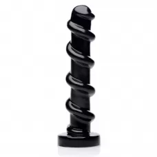 Черный стимулятор с винтовой конструкцией Mighty Screw - 24,1 см черный 