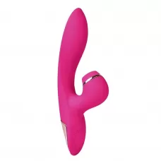 Розовый вибратор-кролик с вакуумной стимуляцией 5’’ Silicone Suction Kiss - 20,3 см розовый 