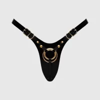 Черный пояс для фиксации насадок Strap-On-Me Leatherette Harness Fabulous черный S-M-L-XL-XXL