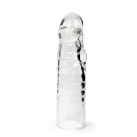 Прозрачная закрытая насадка на член - 15 см прозрачный 