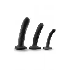 Набор из 3 стимуляторов со спиралевидным рельефом Twist Kit черный 