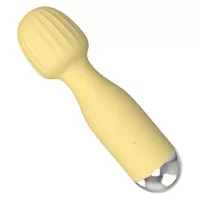 Желтый мини-вибратор с шаровидной головкой желтый 