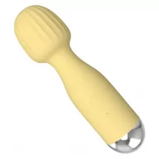 Желтый мини-вибратор с шаровидной головкой желтый 