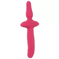 Розовый двусторонний вибратор 2in1 Vibrator   Butt Plug розовый 