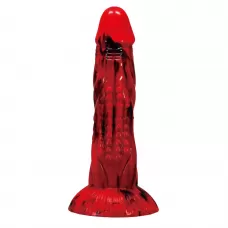 Силиконовый фантазийный фаллоимитатор Minotaur - 21 см красный с черным 