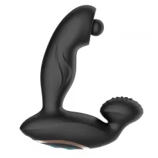 Черный вибромассажер простаты с вращающимся шариком черный Черный вибромассажер простаты с вращающимся шариком черный