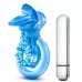 Голубое эрекционное виброкольцо 10 Function Vibrating Tongue Ring голубой 