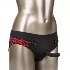Красно-черные страпон-трусики Pegging Panty Set - размер L-XL красный с черным L-XL