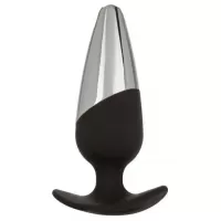 Серебристо-черная анальная пробка Executive Plug - 11,5 см серебристый с черным 