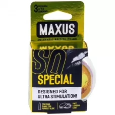 Презервативы с точками и рёбрами в пластиковом кейсе MAXUS AIR Special - 3 шт  