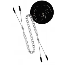Регулируемые зажимы для сосков Sweet Caress Nipple Chain серебристый 