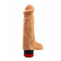 Телесный вибромассажер с ионами серебра №26 - 19,5 см телесный 