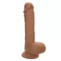 Коричневый фаллоимитатор Dual Density Silicone Studs - 17,75 см коричневый 