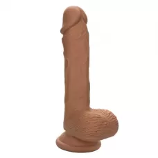 Коричневый фаллоимитатор Dual Density Silicone Studs - 17,75 см коричневый 