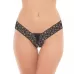 Кружевные трусики-стринги Floral Lace Crotchless Thong черный M-L