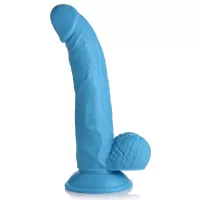 Голубой фаллоимитатор на присоске 7.5  Dildo with Balls - 21,5 см голубой 