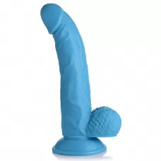 Голубой фаллоимитатор на присоске 7.5  Dildo with Balls - 21,5 см голубой 