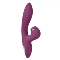 Сливовый вибратор-кролик с вакуумной стимуляцией 5’’ Silicone Suction Kiss - 20,3 см сливовый 