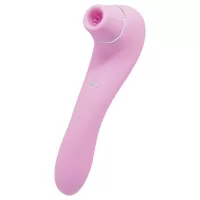 Розовый стимулятор Smoooch Clitoral Suction   Vibration - 18,6 см розовый 