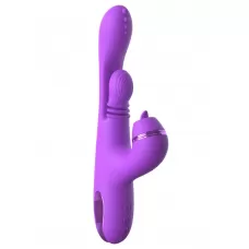 Фиолетовый вибратор с тройной стимуляцией Intimotion Pulse Pro - 24 см фиолетовый 