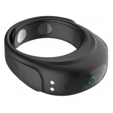 Черное эрекционное виброкольцо на ремешках черный 