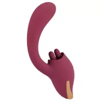 Малиновый вибратор с подвижными язычками 2 Function Vibrator - 20,6 см малиновый 