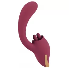 Малиновый вибратор с подвижными язычками 2 Function Vibrator - 20,6 см малиновый 